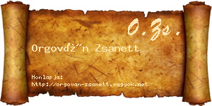 Orgován Zsanett névjegykártya